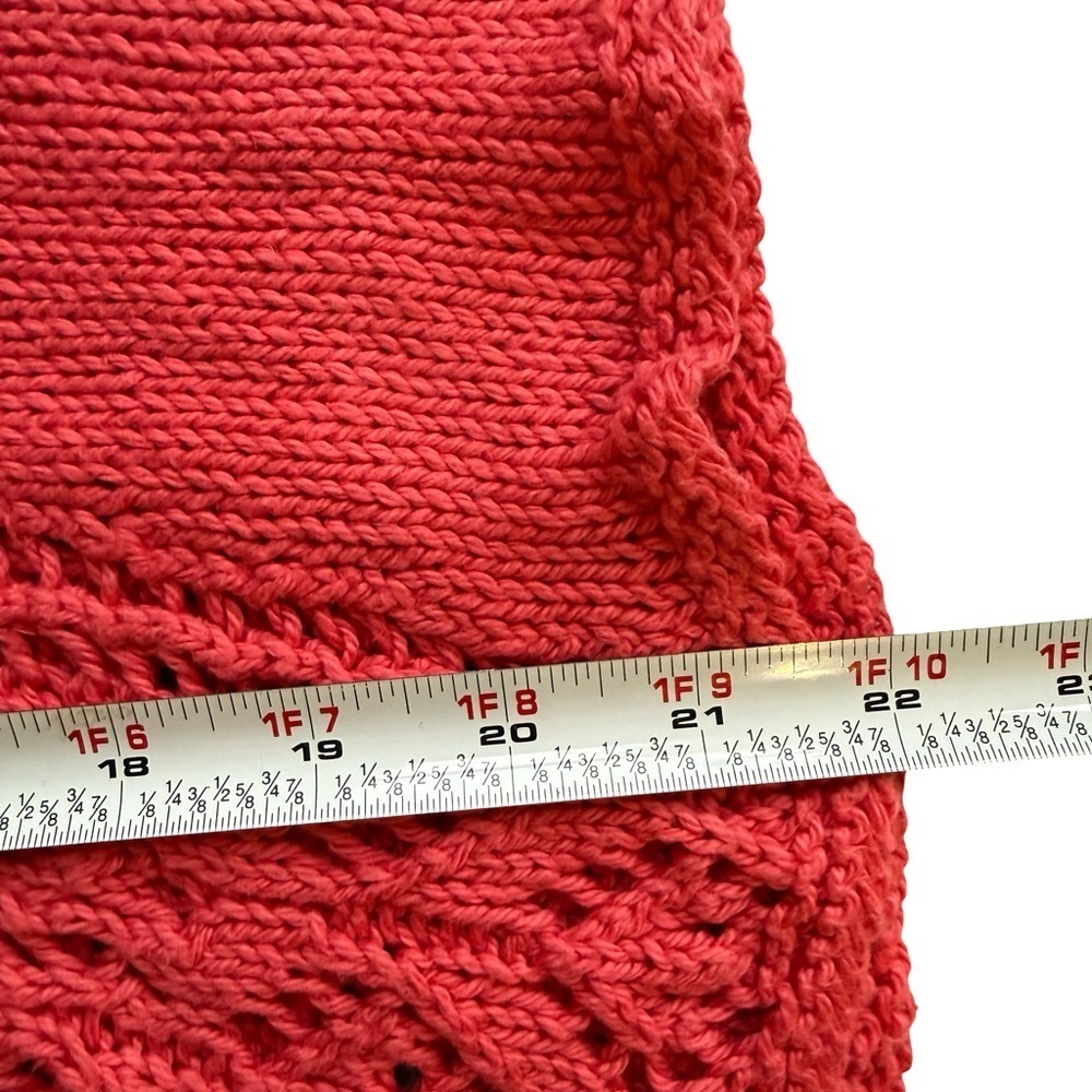 Artisan Handmade Red Knit Short Sleeve Sweater Size S M Boho Cottagecore - Picture 5 of 9